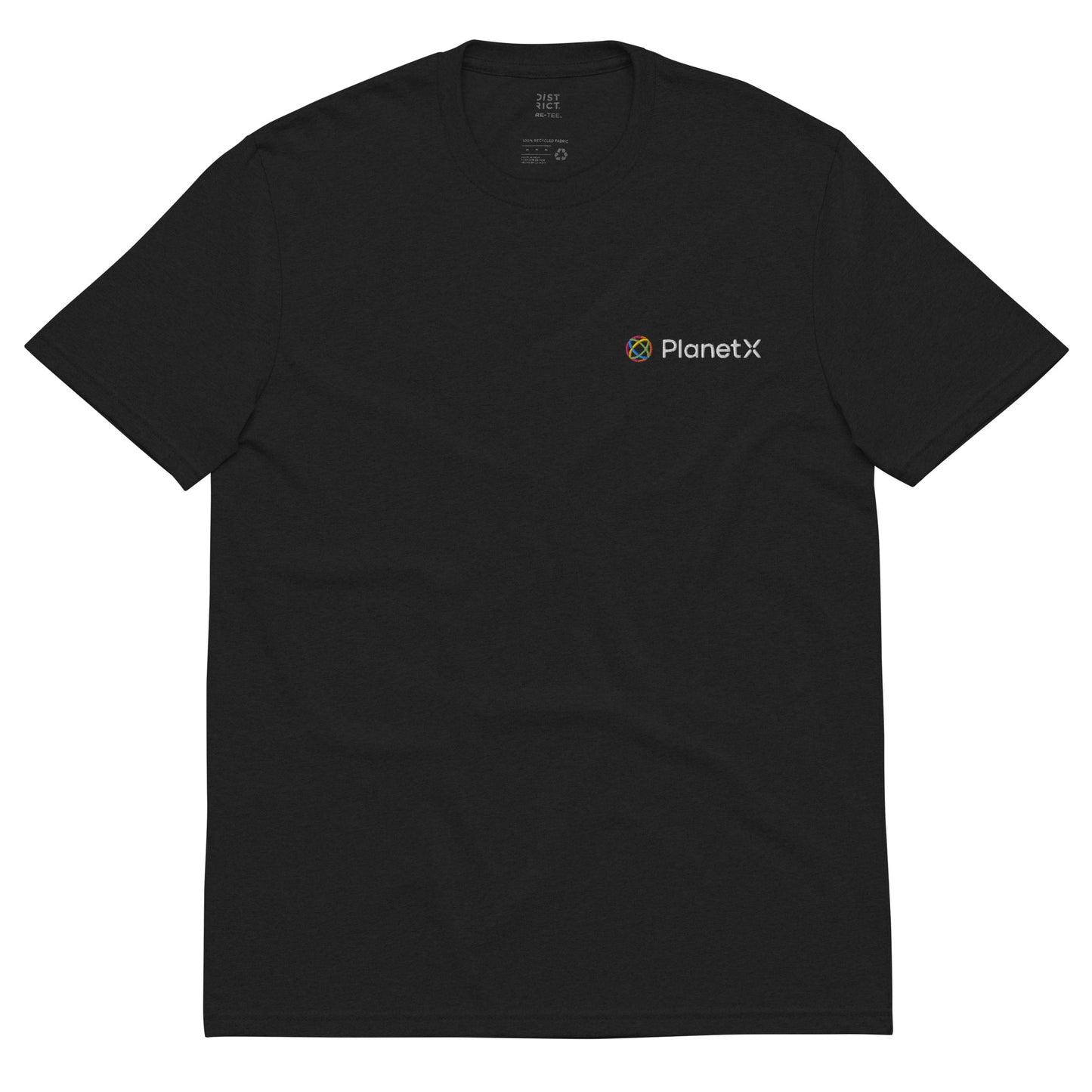 Unisex recycled t-shirt Embroidered PlanetX Logo