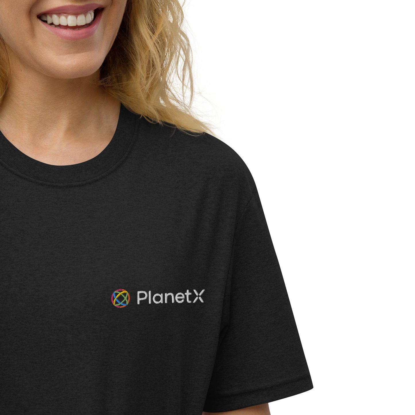 Unisex recycled t-shirt Embroidered PlanetX Logo