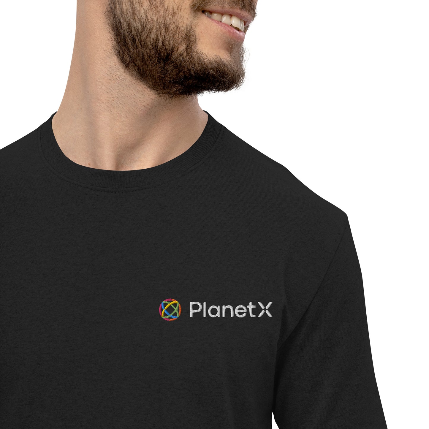 Unisex recycled t-shirt Embroidered PlanetX Logo