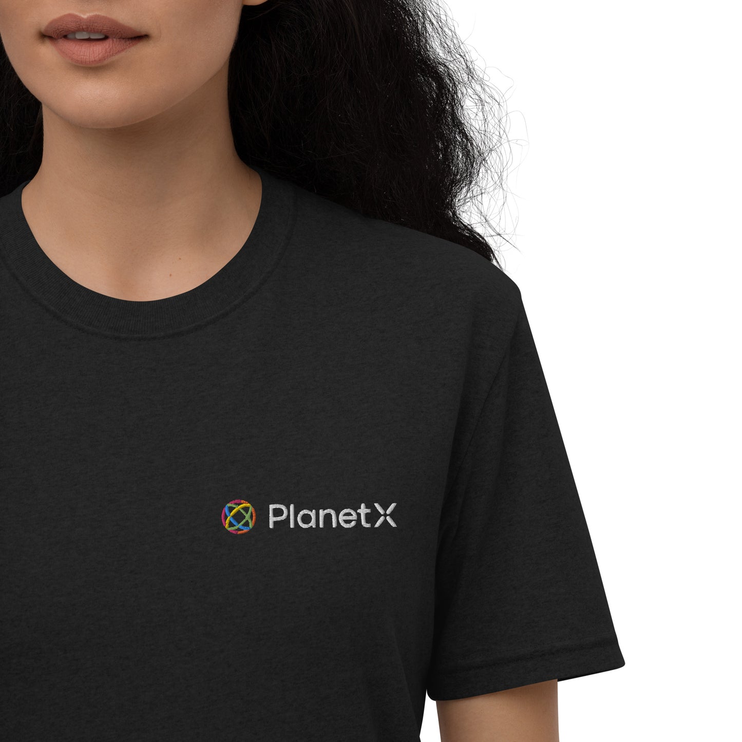 Unisex recycled t-shirt Embroidered PlanetX Logo