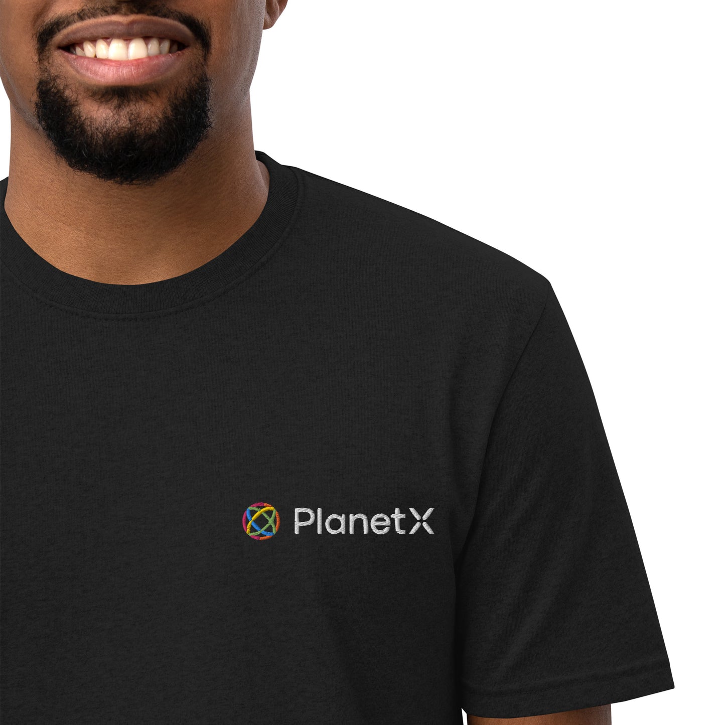 Unisex recycled t-shirt Embroidered PlanetX Logo