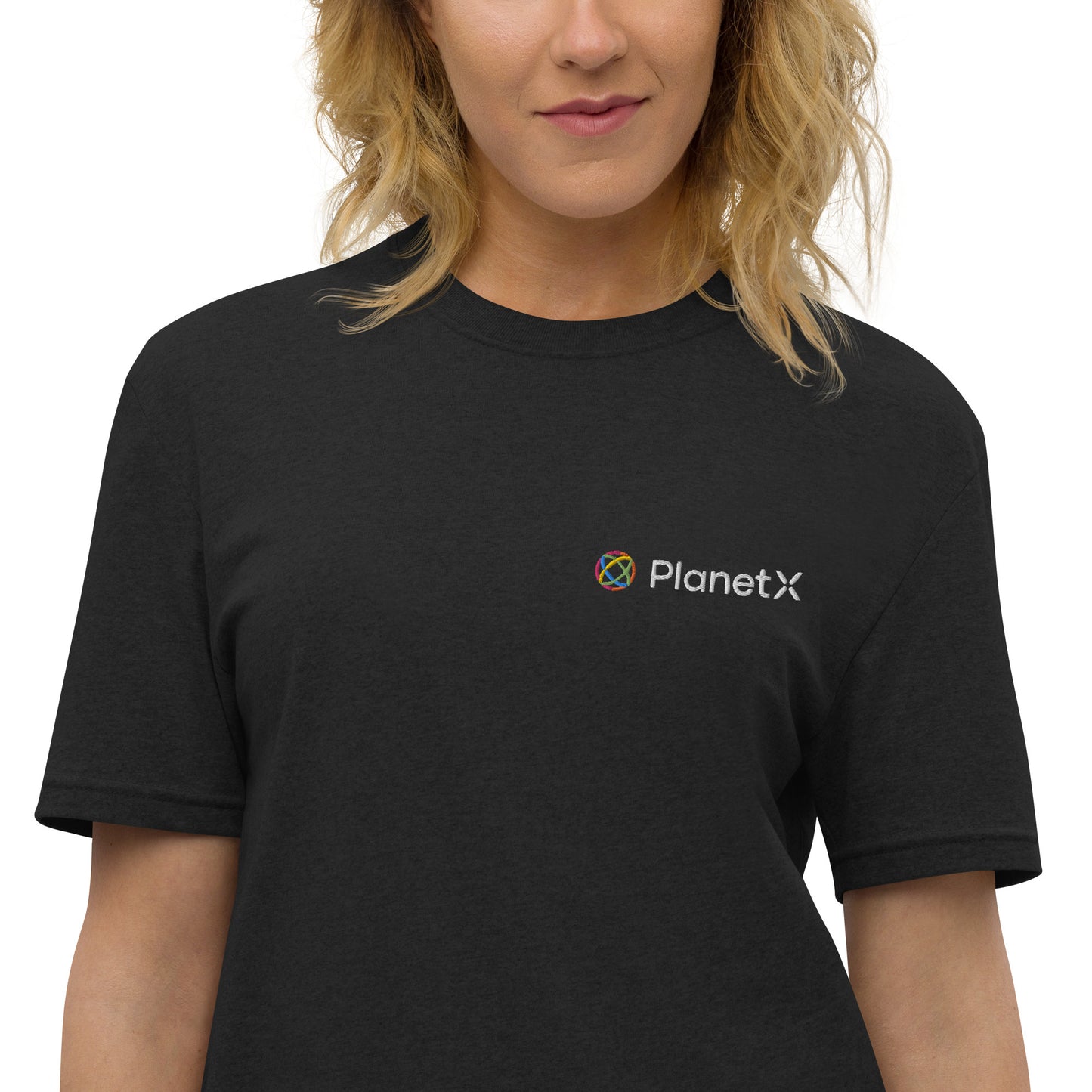 Unisex recycled t-shirt Embroidered PlanetX Logo