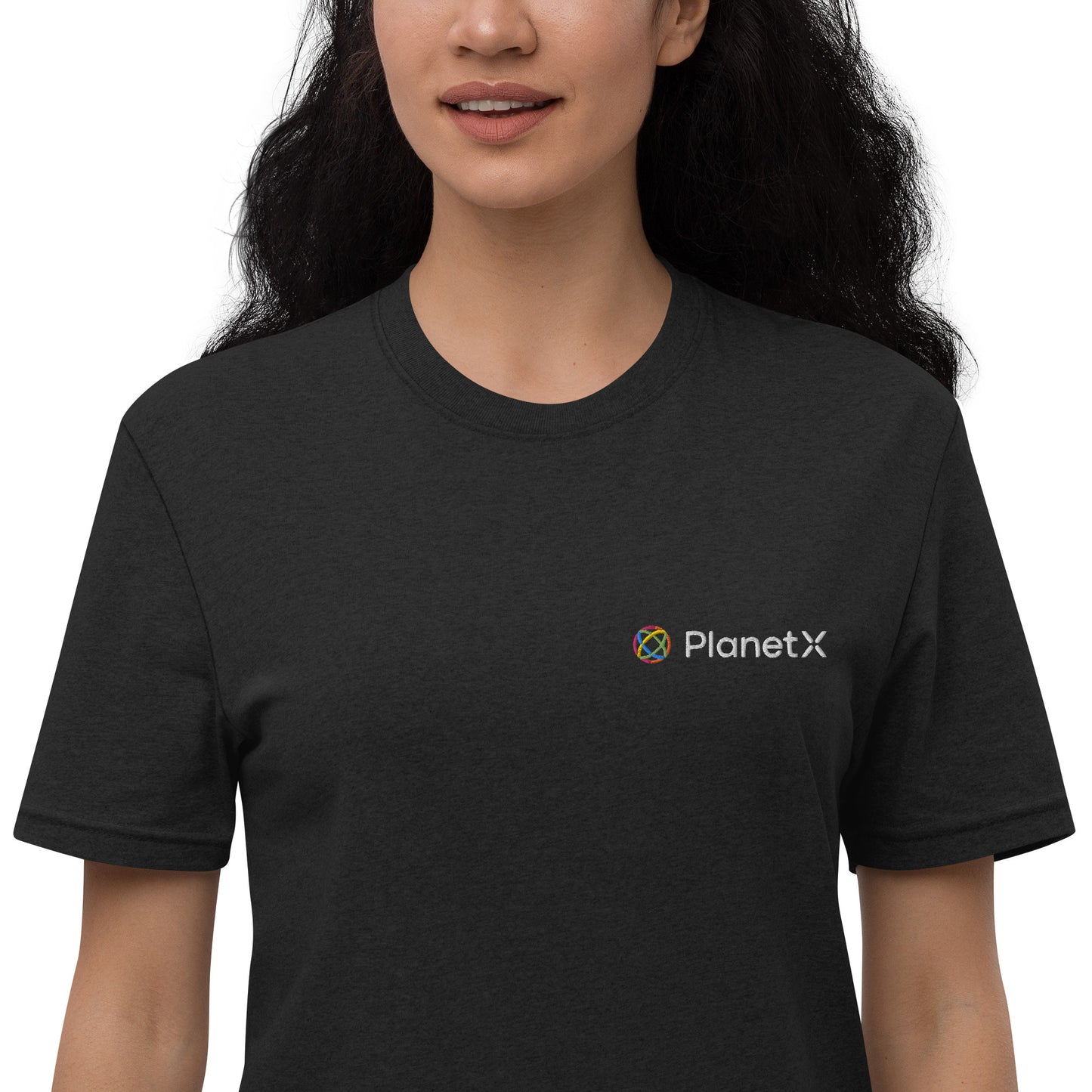 Unisex recycled t-shirt Embroidered PlanetX Logo