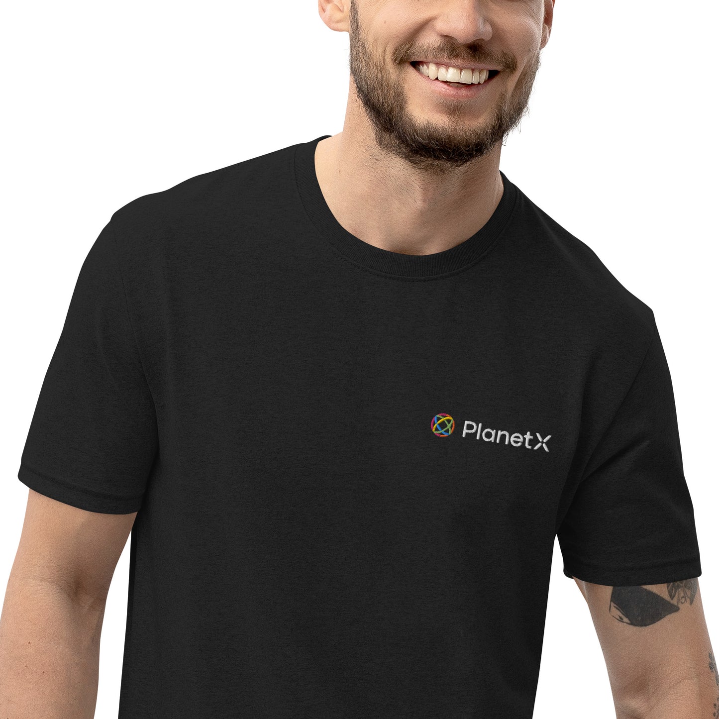 Unisex recycled t-shirt Embroidered PlanetX Logo