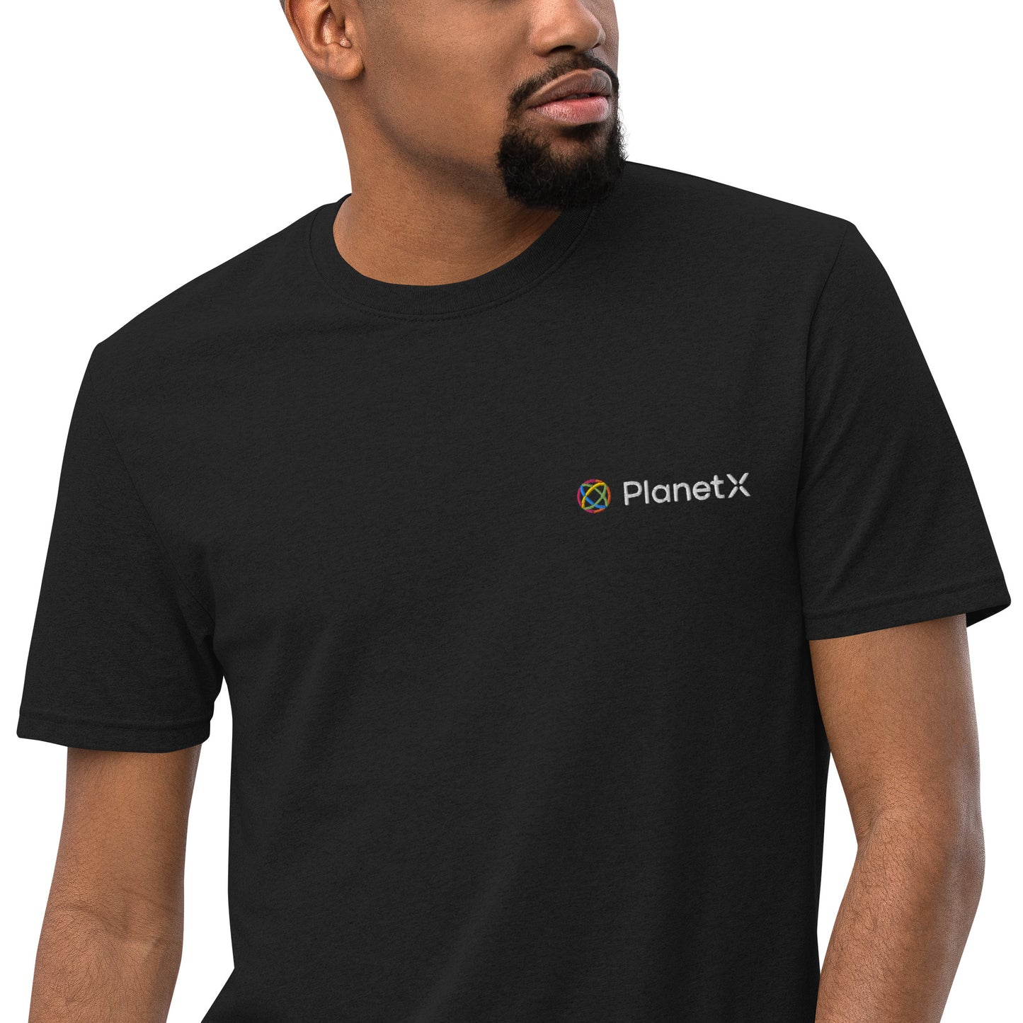 Unisex recycled t-shirt Embroidered PlanetX Logo